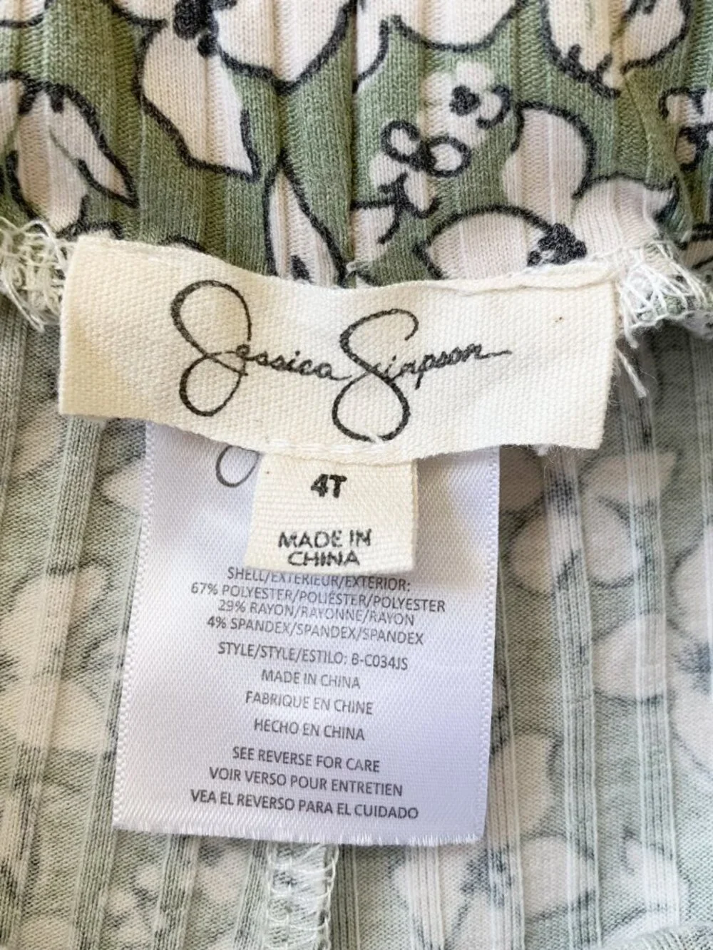 Jessica Simpson Boho Floral Bell Bottoms • 4T
